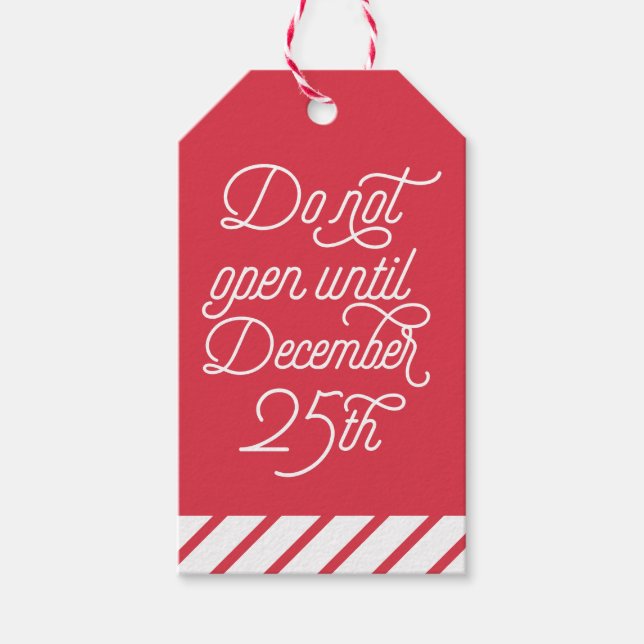 Red nicht bis 25. Dezember geöffnet | Urlaub Geschenkanhänger (Vorderseite)