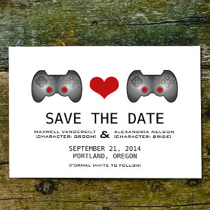 Red Niedlich Gamer Save the Date einladen