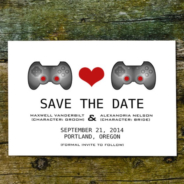 Red Niedlich Gamer Save the Date einladen (Red Cute Gamer Save the Date Invitation)