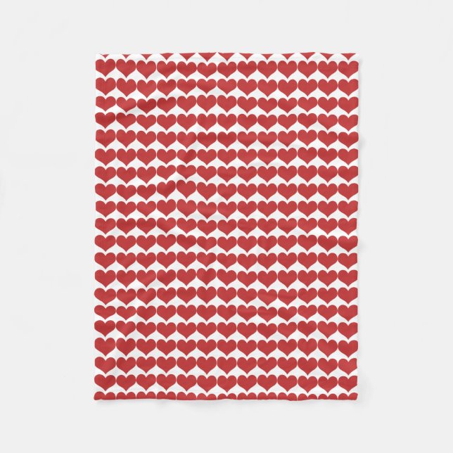 Red Niedlich Hearts Pattern Fleece Blanket (Vorderseite)