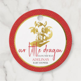 Red Niedlich Little Dragon ist auf dem Weg Babydus Geschenkanhänger