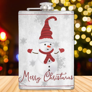 Red Niedlich Snowman Holiday Flask Flachmann