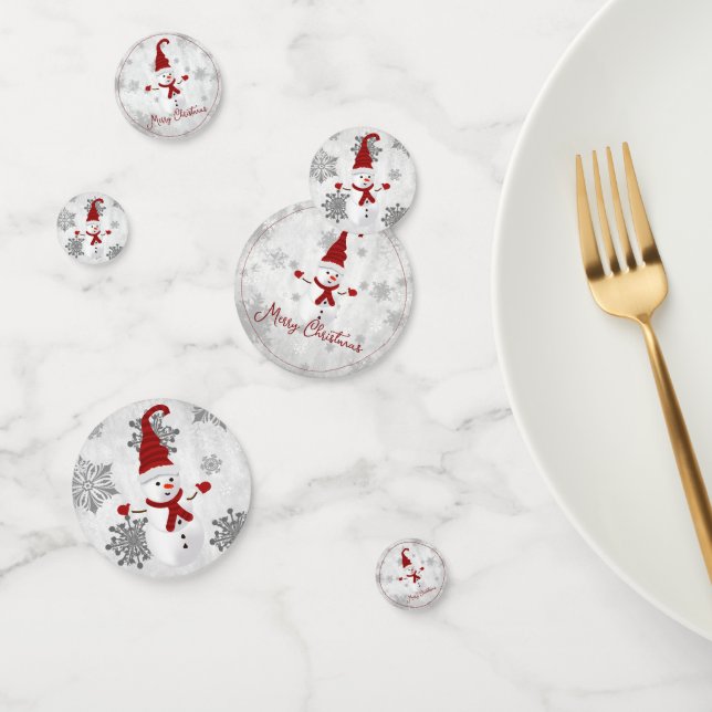 Red Niedlich Snowman Table Confetti Konfetti (Gruppe)
