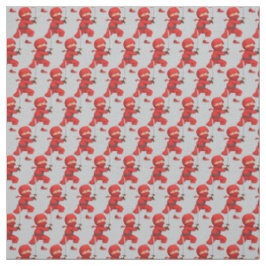 Red Ninja Design Fabric Stoff
