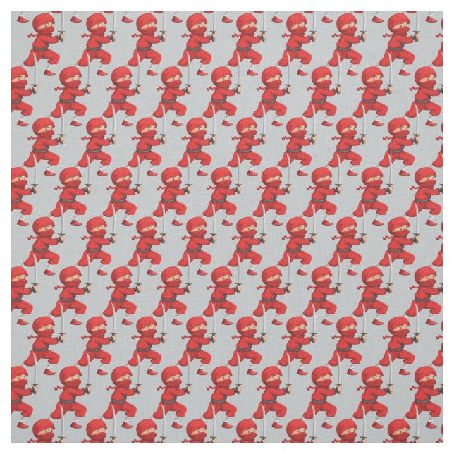 Red Ninja Design Fabric Stoff (Muster)