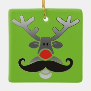 Red Noise Rudolph mit Mustache + Ihre Idee Keramikornament