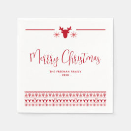 Red Nordic Merge Weihnachtsfeier Napkins Serviette