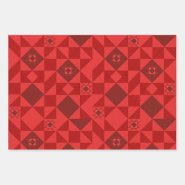 Red Nordic Star Christmas Bright Geschenkpapier Set