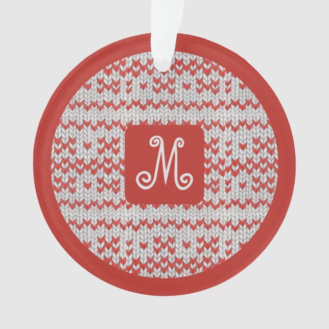 RED NORDIC STRICK Acrylsäure Circle Ornament (Vorderseite)