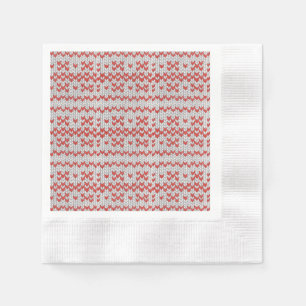 RED NORDIC STRICK Cocktailpapier Napkins Serviette