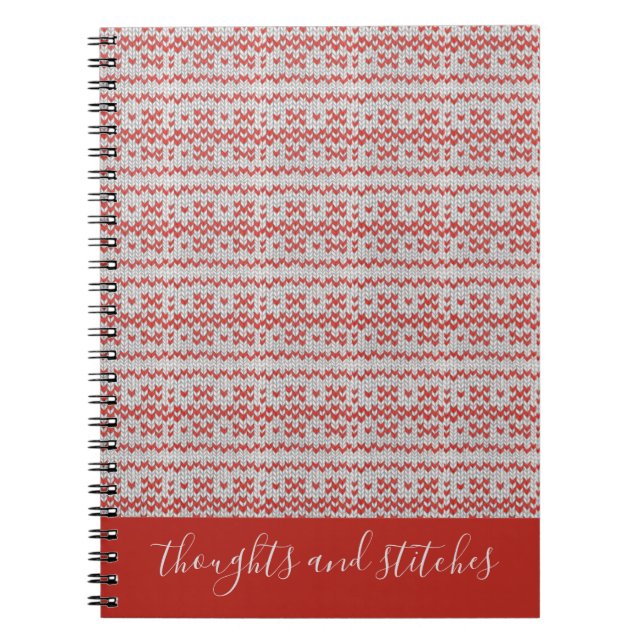 RED NORDIC STRICK SpiralNotebook + Text II Notizblock (Vorderseite)