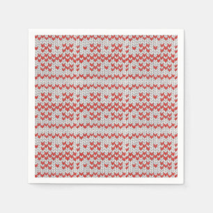 RED NORDIC STRICK Standard Cocktailpapier Napkins Serviette