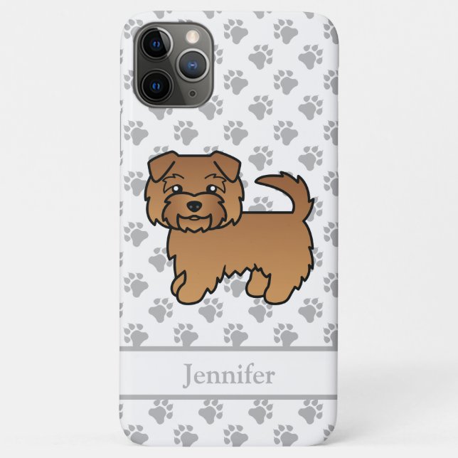 Red Norfolk Terrier Cartoon Dog & Name Case-Mate iPhone Hülle (Rückseite)