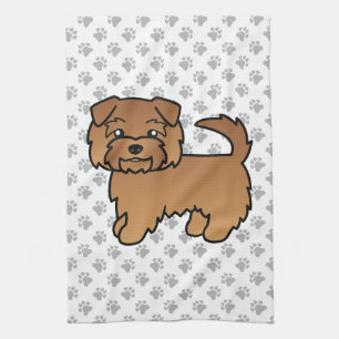 Red Norfolk Terrier Niedlich Cartoon Dog Geschirrtuch