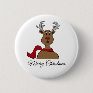 Red Nose Raindeer Button