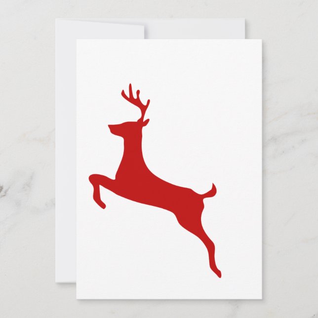 Red Nose Reindeer Christmas Folded Greeting Card Einladung (Vorderseite)