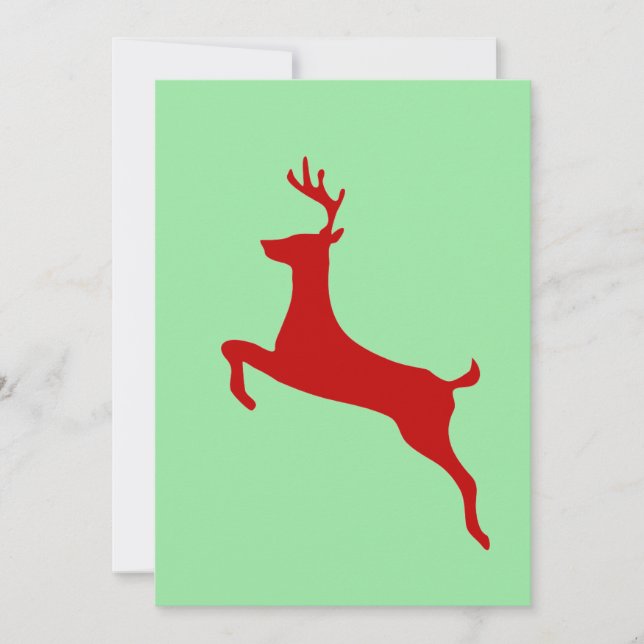 Red Nose Reindeer Christmas Folded Greeting Card Einladung (Vorderseite)