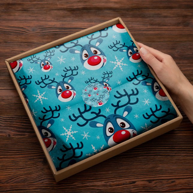 Red Nose Reindeer Holiday | Rentierpapier Seidenpapier (Von Creator hochgeladen)