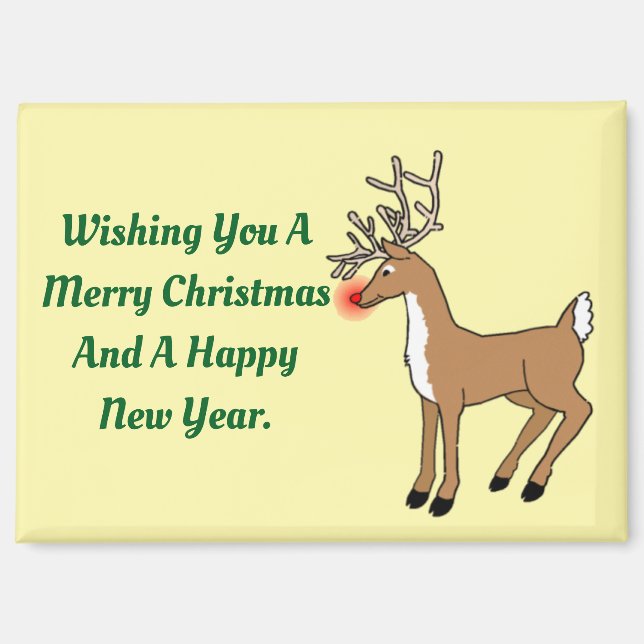 Red Nose Reindeer Magnet (Vorderseite)