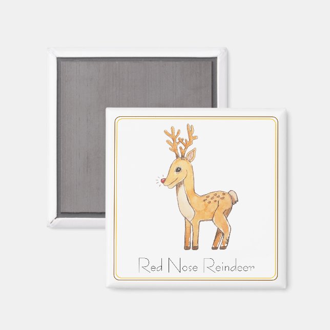 Red Nose Reindeer  Magnet (Vorderseite/Rückseite)