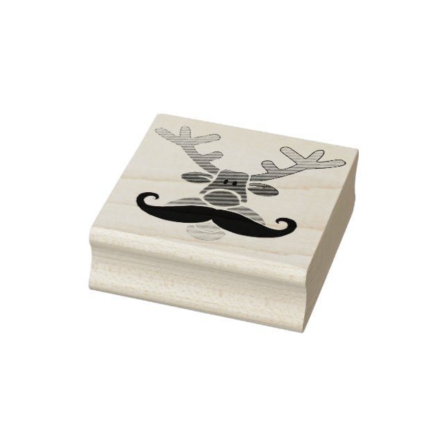 Red Nosed Rudolph mit Mustache + Ihre Idee Gummistempel (Stempel)