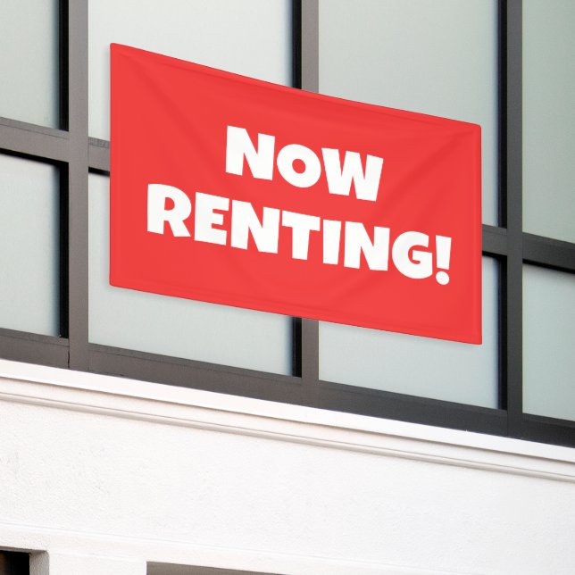 Red Now Renting Banner (Äußeres Gebäude)