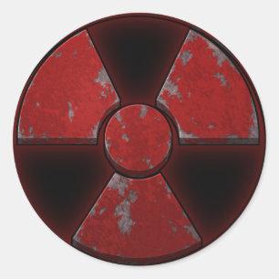 Red Nuke Runder Aufkleber