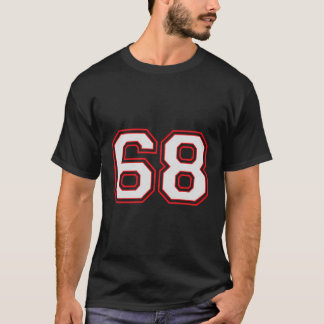 Red Number 68 Sports Player Jersey Spielsieger T-Shirt