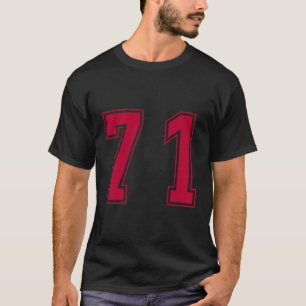 Red Number 71 Team Junior Sports Numbered Uniform T-Shirt