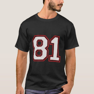 Red Number 81 Sports Player Jersey Spielsieger T-Shirt
