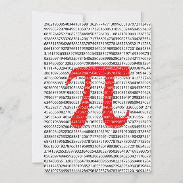Red Number pi ist ein mathematisches Konstantensym (Vorderseite)