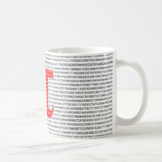 Red Number pi ist ein mathematisches Konstantensym Tasse (Rechts)
