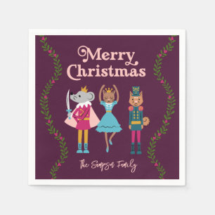 Red Nutcracker Ballet Weihnachten Serviette
