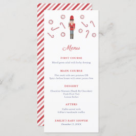 Red Nutcracker Candy Canes Family Weihnachtsfest P Menükarte