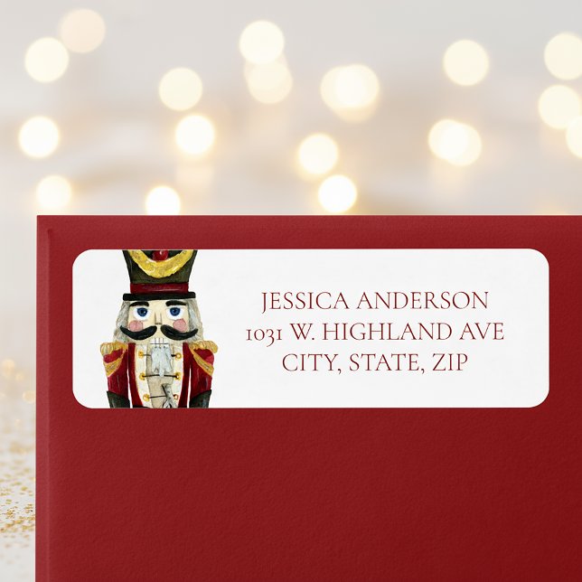 Red Nutcracker Christmas Holiday Return Address  (Von Creator hochgeladen)
