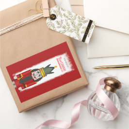 Red Nutcracker Company Logo Weihnachten Rechteckiger Aufkleber