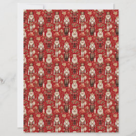 Red nutcrackers pattern Christmas craft paper