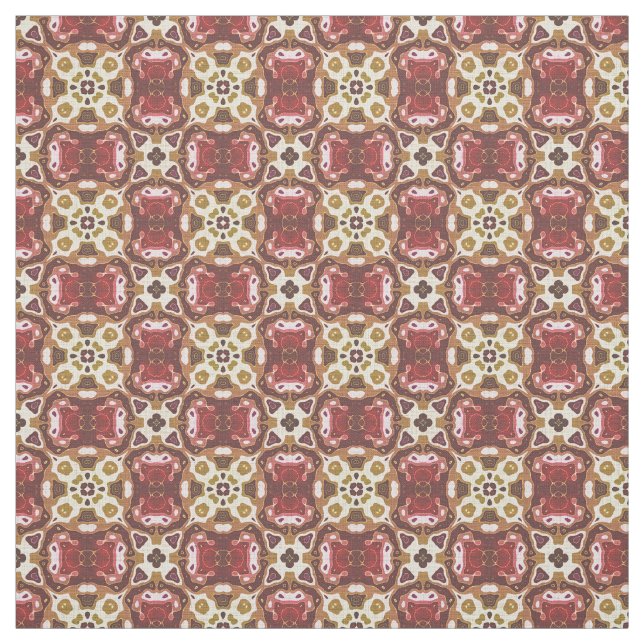 Red Ochre Yellow Brown Angesagt Orient Bali Art Stoff (Muster)