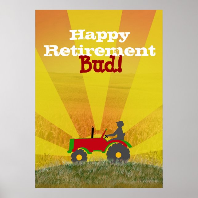 Red oder Green Tractor Retirement Poster (Vorne)