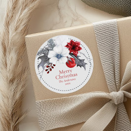 Red Off-White Foliage Weihnachtsgeschenke Sticker