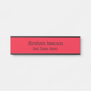 Red Office Door Sign Real Anwesen Agent Türschild