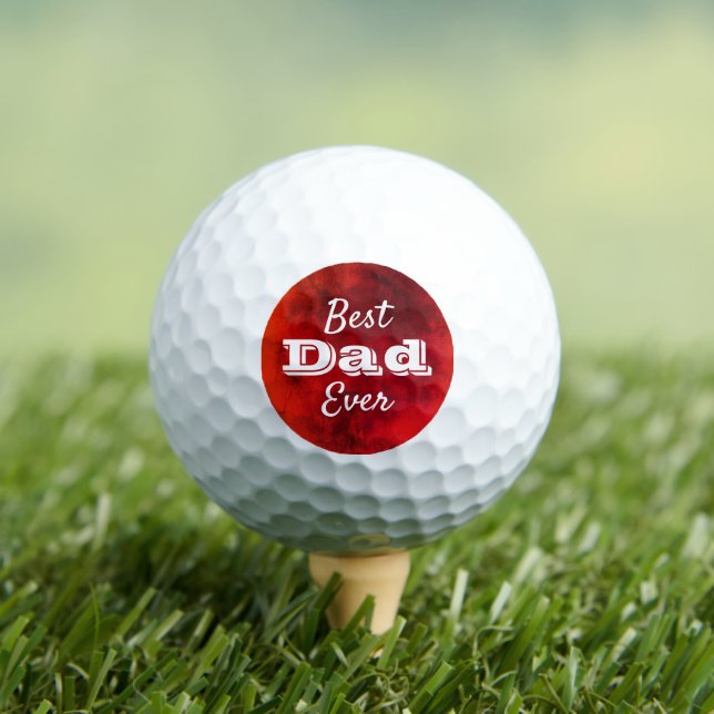 Red Ombre Best Vater je Bold Modern Typografy Golfball (Insitu T-Shirt)