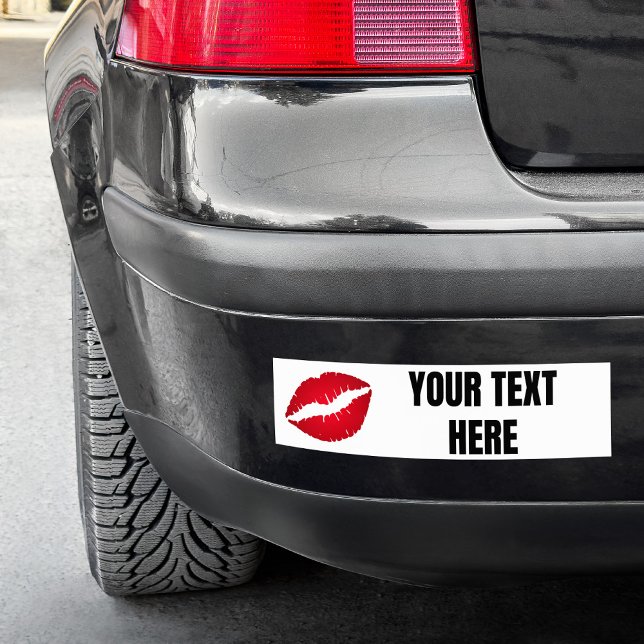 Red Ombre Lipstick Diva Lips Autoaufkleber (Red Ombre Lipstick Diva Lips Bumper Sticker)