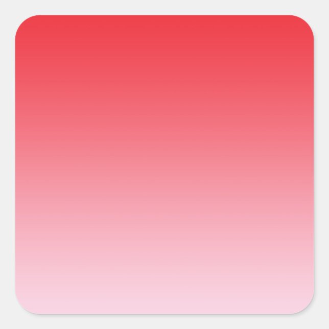 Red Ombre Quadratischer Aufkleber (Vorderseite)