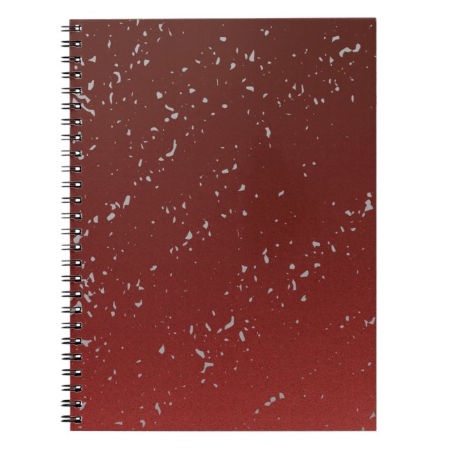 Red Ombre w Grey Specks Notebook Stylish Journal Notizblock (Vorderseite)
