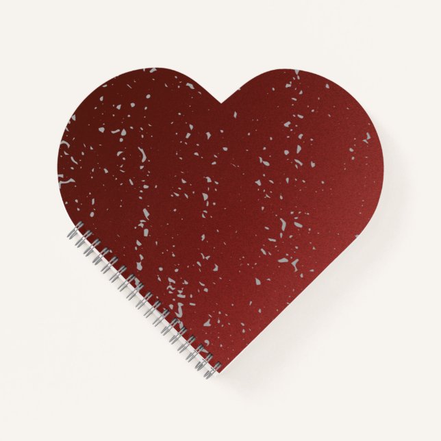 Red Ombre w Grey Specks Notebook – Stylish Journal Notizbuch (Vorderseite)