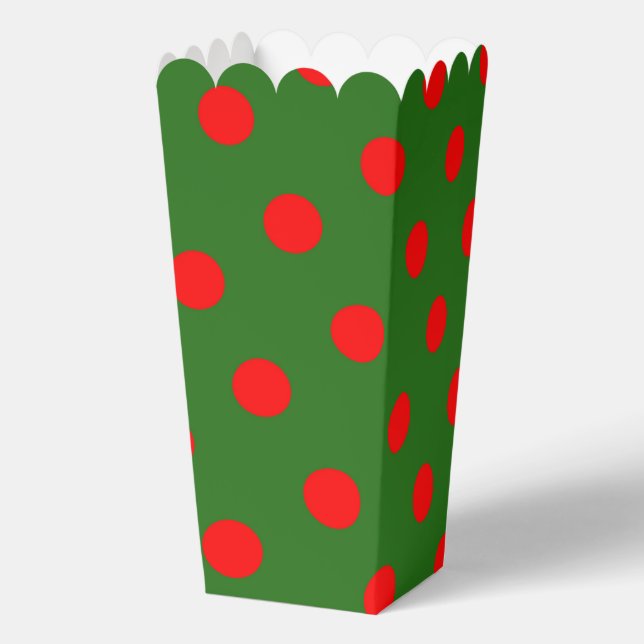 Red On Green Polka Dots Pattern Design  Geschenkschachtel (Rückseite)