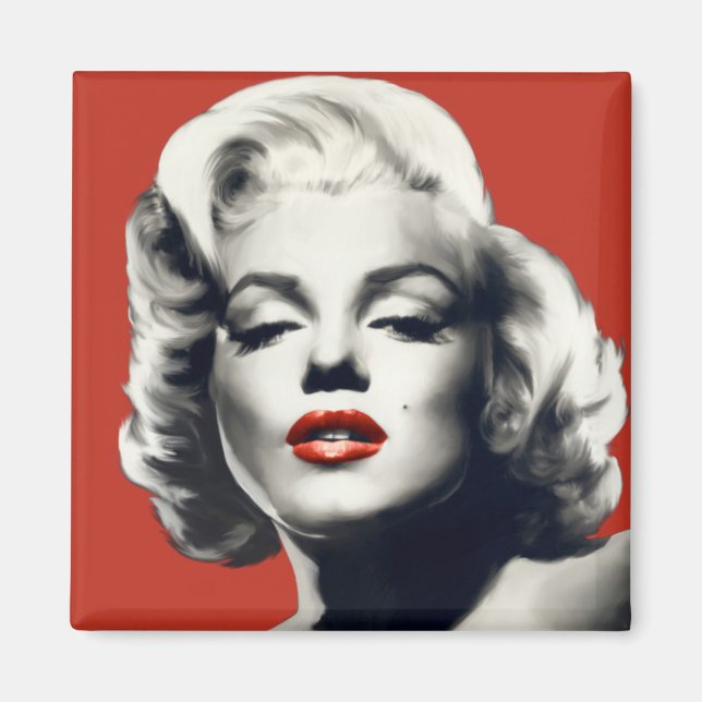 Red on Red Lips Marilyn Magnet (Vorne)