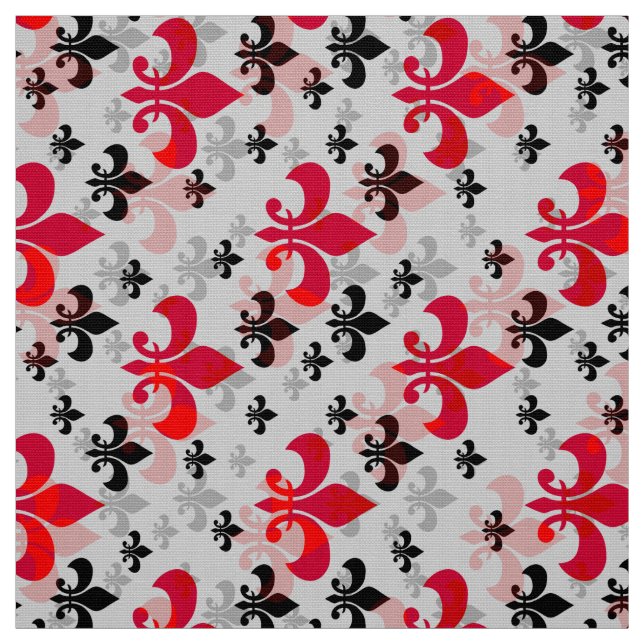 Red on white Lilie Stoff (Muster)
