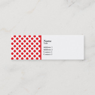 Red on White Polka Dot Mini Visitenkarte